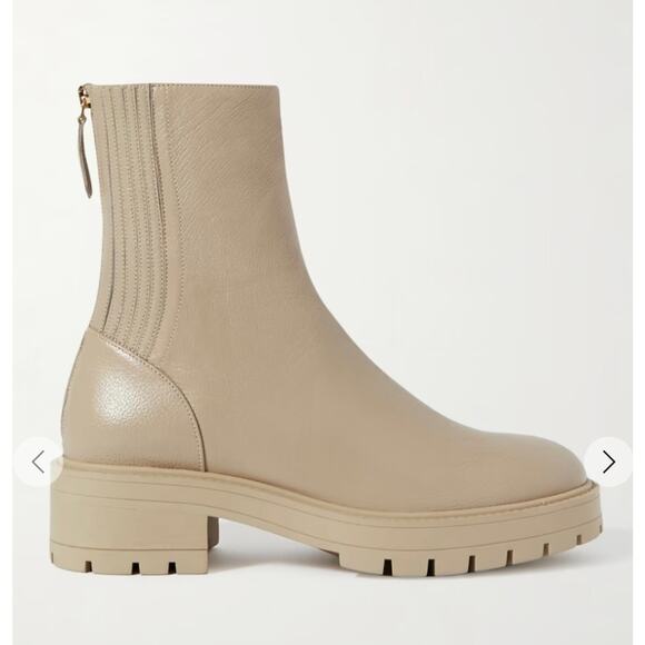 NWT$875 AQUAZZURA Saint Honoré Leather Combat Chunky Ankle Boots Sz 37, US 7 - Picture 4 of 16